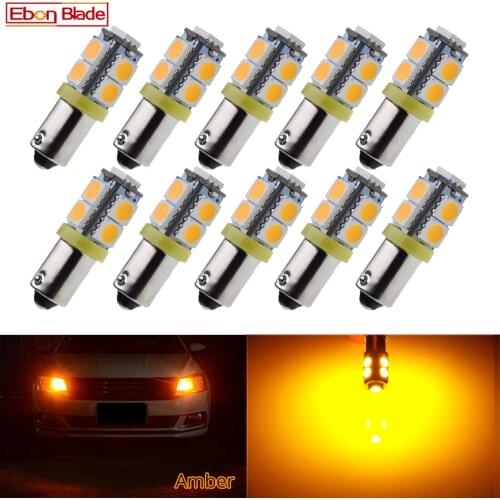 10Pcs BA9S T4W BAX9S H6W BAY9S H21W Car LED Light Warm/White/Amber Yellow 5050 9SMD Auto Styling Light Bulb Lamp 6V 12V 24V DC