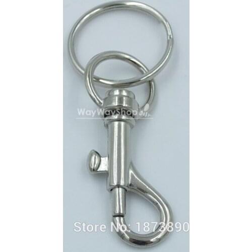 100 PCS 7/16" 11mm SWIVEL CLIP SNAP Hook TRIGGER Webbing + keyring split ring key 1" 25mm Nickle