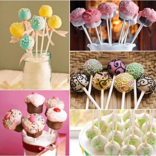 100pcs Plastic Eco-friendly Lollipop Sticks Cake Candy Sticks Chocolate Sugar DIY Maker Tool Candy Making Mould White