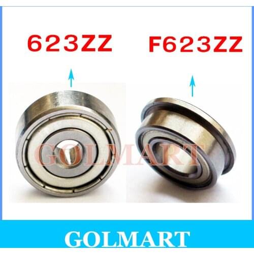 20pcs/lot 3*10*4mm 3x10x4mm 623ZZ F623ZZ 623-2Z shielded skate 623 radial flange ball bearing S623ZZ stainless steel bearing