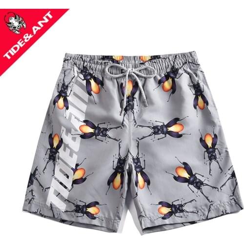 Tide Ants 2019 Cartoon Beach Shorts Men Boardshorts Swimwear Quick Dry Swimming Short Trunks Male Surf Running Sports Shorts
