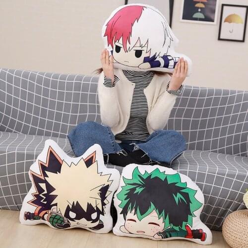 35cm Lovely Cartoon Anime Bakugou Katsuki Todoroki Shoto Midoriya Izuku Bolster Plush Boku No Hero Academia Pillow fan girl gift