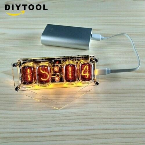 4-bit Glow Tube Clock Colorful IN-12A IN-12B DS3231 Nixie LED Backlight BSG