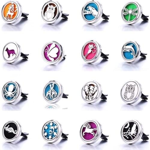 Animal Series Car Clip Aromatherapy Essential Oil Diffuser Car Air Outlet Freshener Stainless Steel Decoration Perfume Locket
