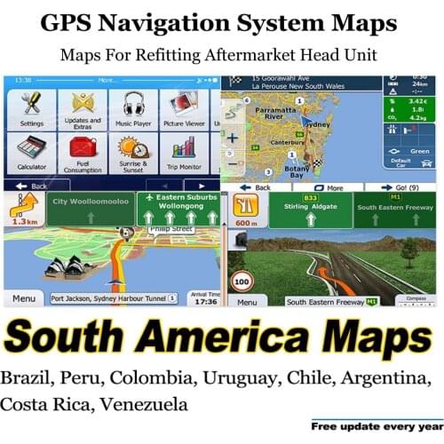 Offline Car GPS NAV Navi Navigation System Maps Android APK APP For South America Countries Brazil Chile Colombia Peru Uruguay