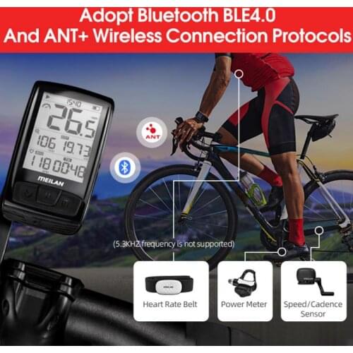 Wireless Bicycle Speedometer Meilan M4 and S1 Taillights Tachometer Heart Rate Monitor cadence Speed Sensor Waterproof Stopwatch