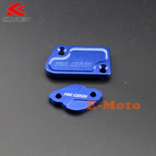 CNC Blue Front & Rear Brake Reservoir Fluid Cover Cap For YZ125/250 YZ450F/250F Motocross Motorcycle E-Moto
