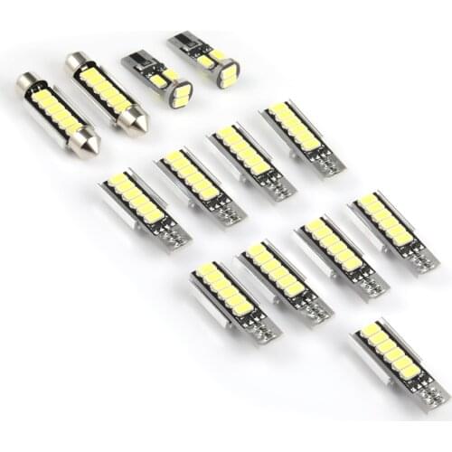 For Audi A4 B7 06-09 13pcs Perfect White Canbus Error Free LED Bulb Interior Dome Map Overhead Light Kit