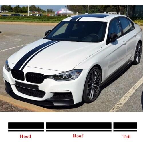 For-BMW 1/3/5 series GT F10 F20 F30 M3 M4 M5 M6 X1 Car Hood+Roof+Tail Sticker Whole Body Decal Racing Sport Stripes