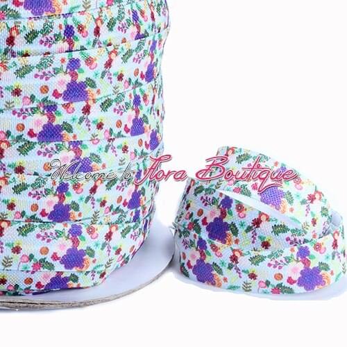 FLRA ElasticFlower printing elastic hair ties, 100 yards per lot, free shipping