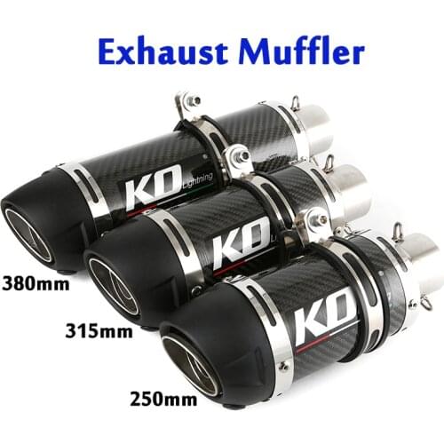 38-51mm Real Carbon Fiber Exhaust Tips Silencer Muffler Pipe Baffles For Universal Motorcycle Modified System 250mm 315mm 380mm