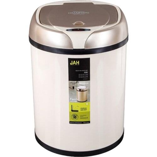 Induction trash can, voice smart charging trash can, pedal-free home European creative living room kitchen trash can