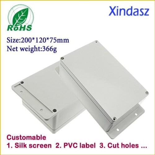 IP65 wall mounting Plastic enclosure for electronic project box 200*120*75mm 7.87*4.72*2.95inch