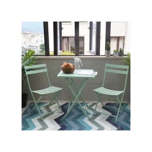 Balcony small table and chair three piece set courtyard outdoor table and chair leisure tea table and chair combination folding