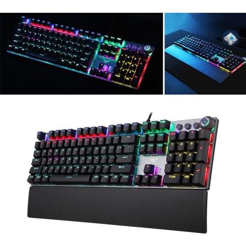 RGB Mechanical Keyboard with 104 Keys with Hand Rest for Windows PC Gamers