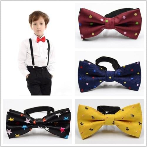 Fashion Childrens Bow Tie Jacquard Baby Neckties Kids Tie Classical Pet Striped Butterfly Elastic Cord Cartoon Bowties