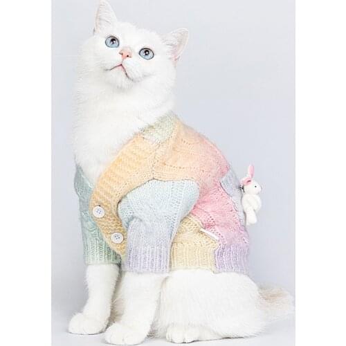 Pet Cat Fashion Sweater Kitten Clothes for Cats Small Dogs Autumn Winter Clothing for Cats Coat Vest Outfit Dog Clothes Hoodies