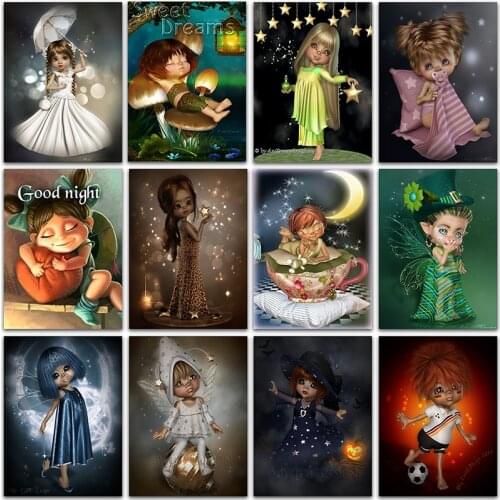 5D DIY Diamond Painting Kit Cartoon angel little girl boy baby Full Square&Round embroidery mosaic Cross stitch Paint home decor