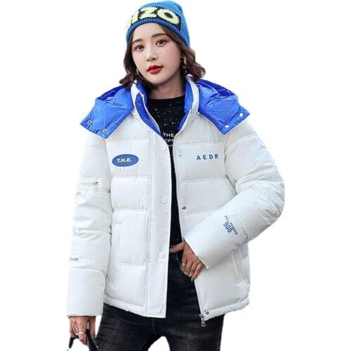 2021 New Winter Parkas Women Jacket Hooded Glossy Waterproof Jacket Bread Service Warm Cotton Padded Parka Female Outwear