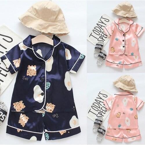 Pajamas Kids Clothing Pajamas For Children Toddler Kids Baby Boys Girl Cartoon Pajamas Sleepwear T shirt Shorts Clothes Set