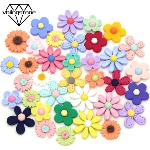Mix Color Flower Resin Crafts Flatback Resin Cabochons Embellishments Hair Accessories Phone Case Decoration DIY Scrapbooking