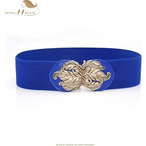 SISHION Women New Vintage Wide Belt Female QY0360 Decoration Belts Waistband Elastic Black White Waist Belt For Women