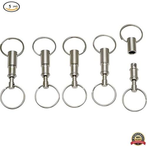 Detachable Pull Apart Key Rings Keychains Quick Release Keychain Uning Pull-Apart Removable Handy Keyring with Two Split Rings K