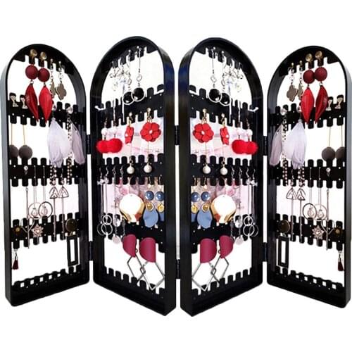 2020 New Arrivals 2/3/4 Fans Panels Jewelry Display Jewelry Organizer Earring Organizer Acrylic Jewelry Holder Makeup Organizer