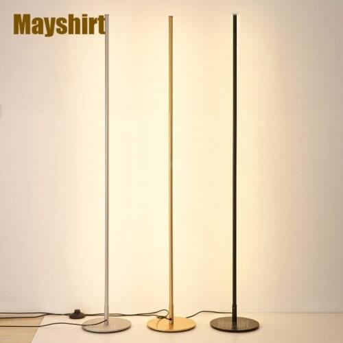 Modern Minimalist Led Floor Lamp Nordic Vertical Line Standing Lamps for Living Room Bedroom Lamp Long Strip Stand Light Fixture