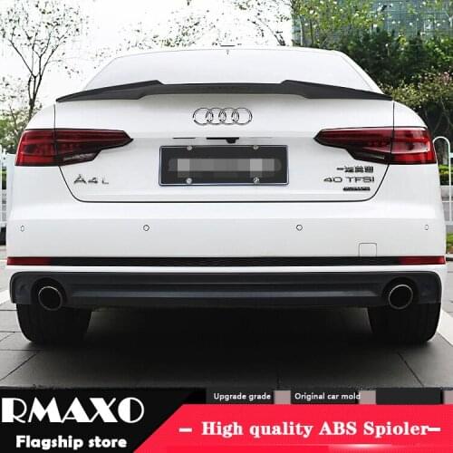 For Audi A4 Spoiler 2018-2019 Audi A4 A4L TF High Quality Spoiler ABS Material Car Rear Wing Primer Color Rear Spoiler