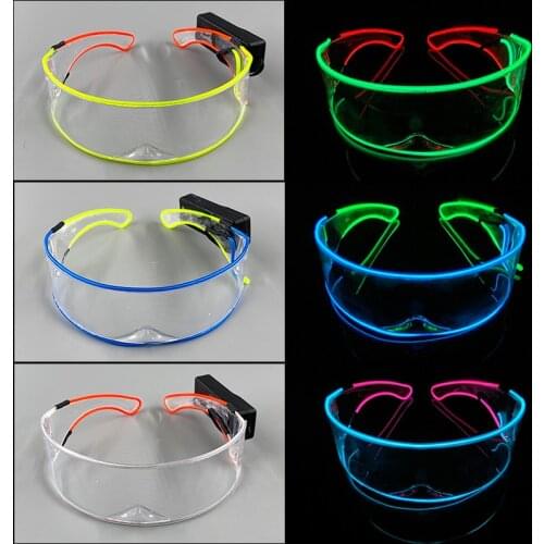 Light up LED Glasses Flashing Luminous Rave Costume Glasses Glowing EL Wire Glasses Glow Sunglasses Festival Supplies
