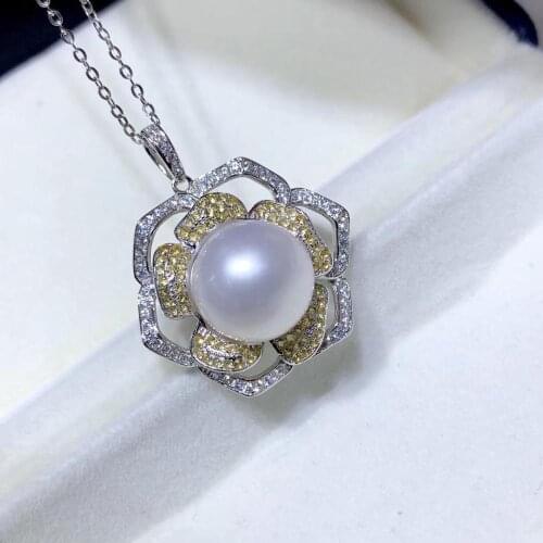 Gorgeous 925 Sterling Silver Pendant Base Mountings Findings Womens Parts for Oyster Edison Pearl Coral Jade Beads Stones