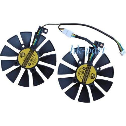 2PCS 87MM Graphic Card Cooling Fan For ASUS DUAL GeForce GTX1060-O6G PLD09210S12HH Fans GTX1060 FD10015H12S GTX 970 980 780 TI