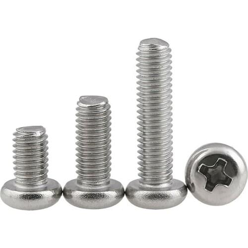 Round Head Screws A2 Stainless Phillips Pan Screw M4 M5