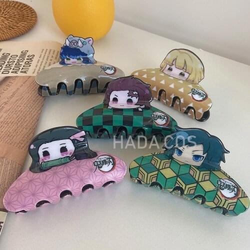 Anime Demon Slayer Cartoon Popular Clip Hair Accessories Cute Girl Student Simple Hairpin Fashion Accessories Cosplay Kamado