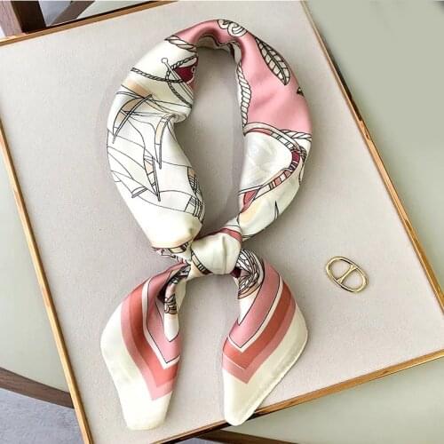 Women Neck Scarf Silk Satin Kerchief Small Shawl Fashion Hair Female 70*70cm Square Head wrap Ladies bandanna muffler foulard