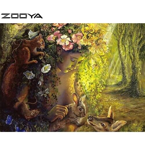 ZOOYA Beauty And Small Animals Picture 5D Diy Diamond Painting Home Decor Needlework Cross Stitch Full Diamond Embroidery P61
