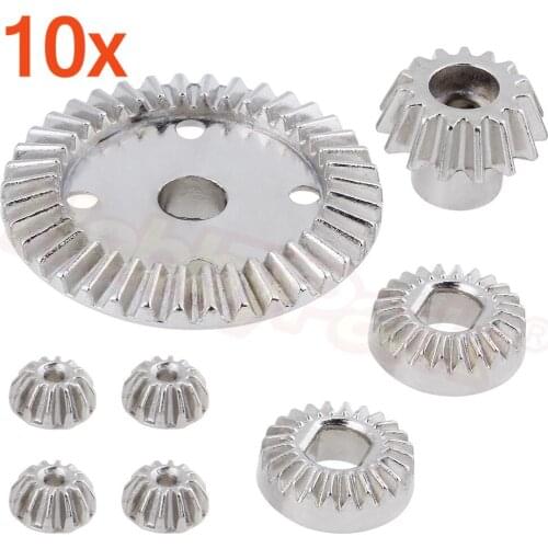 10Sets/lot 7075 Aluminum Metal Diff Main Gear Bavel Gears Set for WLtoys 1/18 A959 A949 A969 A979 K929 Upgrade Parts