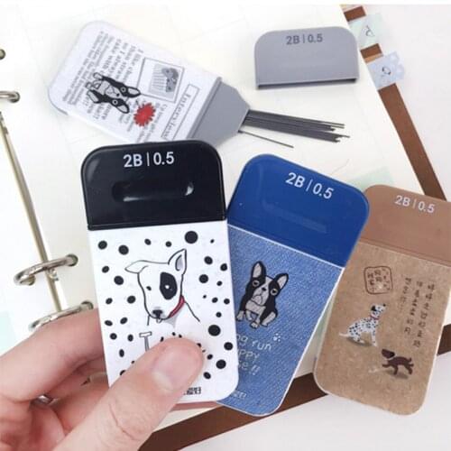 2 Sets 0.5mm Stationery Office Dog 2B Refill w16 Stationaty Lead Replacement School Creative Kids Mechanical Pencil