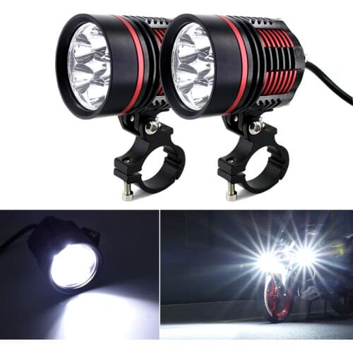 2PCS High Power 60W 8000LM Motorcycle Headlight Spot light 2x XM-L T6 LED Fog Driving Lamp with Switch For Honda Yamaha Honda
