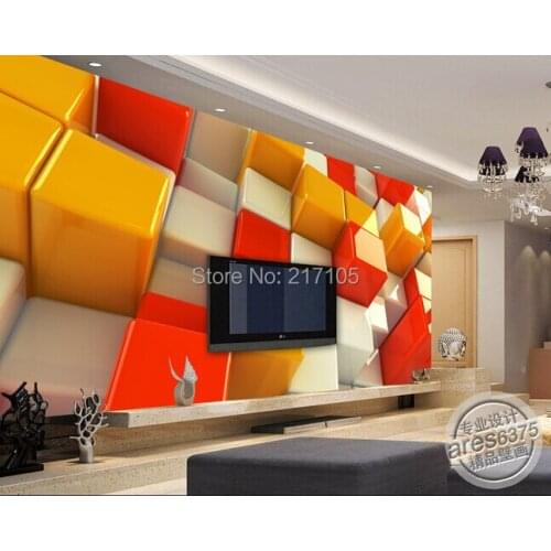 Custom 3d stereoscopic wallpaper,Cube geometry 3d modern wallpaper for the sitting room bedroom TV wall Embossed wallpaper
