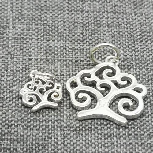 4 Pieces of 925 Sterling Silver Tree of Life Charms for Nature Bracelet Necklace