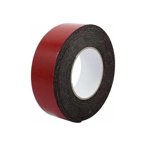 5M 40mm x 3mm Dual-side Adhesive Shockproof Sponge Foam Tape Red Black