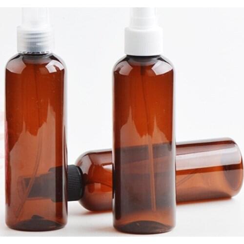 5pcs 120ml Refillable brown&amber plastic bottle with pump sprayer Plastic Portable Spray Bottle Empty plastic Perfume Bottles