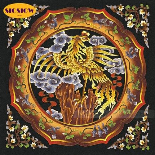 5D DIY Diamond Painting Phoenix Full Square Round Drill Daimond Chinese Mosaic Cross Stitch Patterns Embroidery Decor Home Room