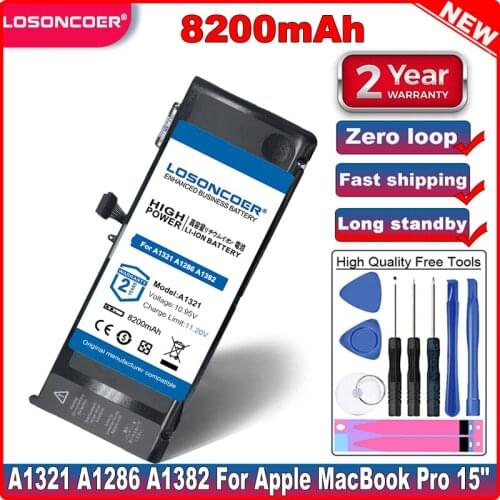 A1382 A1321 Battery for Apple MacBook Pro 15" A1286 2009 2010 Version 020-6380-A MC118LL/A MC372 MC371 MB985 MB986LL/A MC118ZP/A