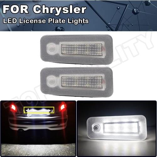 2PCS 12V Xenon White LED License Number Plate Lamps For Chrysler 200 2015 2016 2017 Car Styling 3W LED License Plate Light