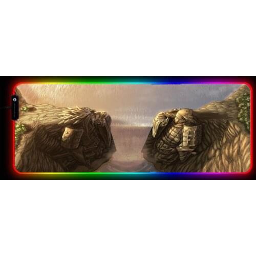 Valley of The End Large Gaming Mouse Pad RGB USB LED Gamer Keyboard Mousepad Locking Edge Mice Mat for PC Computer Laptop