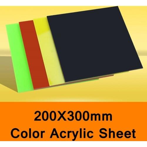 Colored Acrylic Sheet Color Plexiglass Plate DIY Toy Accessories Technology Model Parts Pottery Sculpture CNC Material 200*300mm