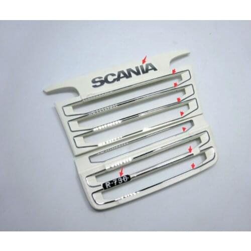 Tamiya actros truck grilling decorative label and r730 type logo and scania sticker decals for tamiya 1:14 scale rc r730 trailer